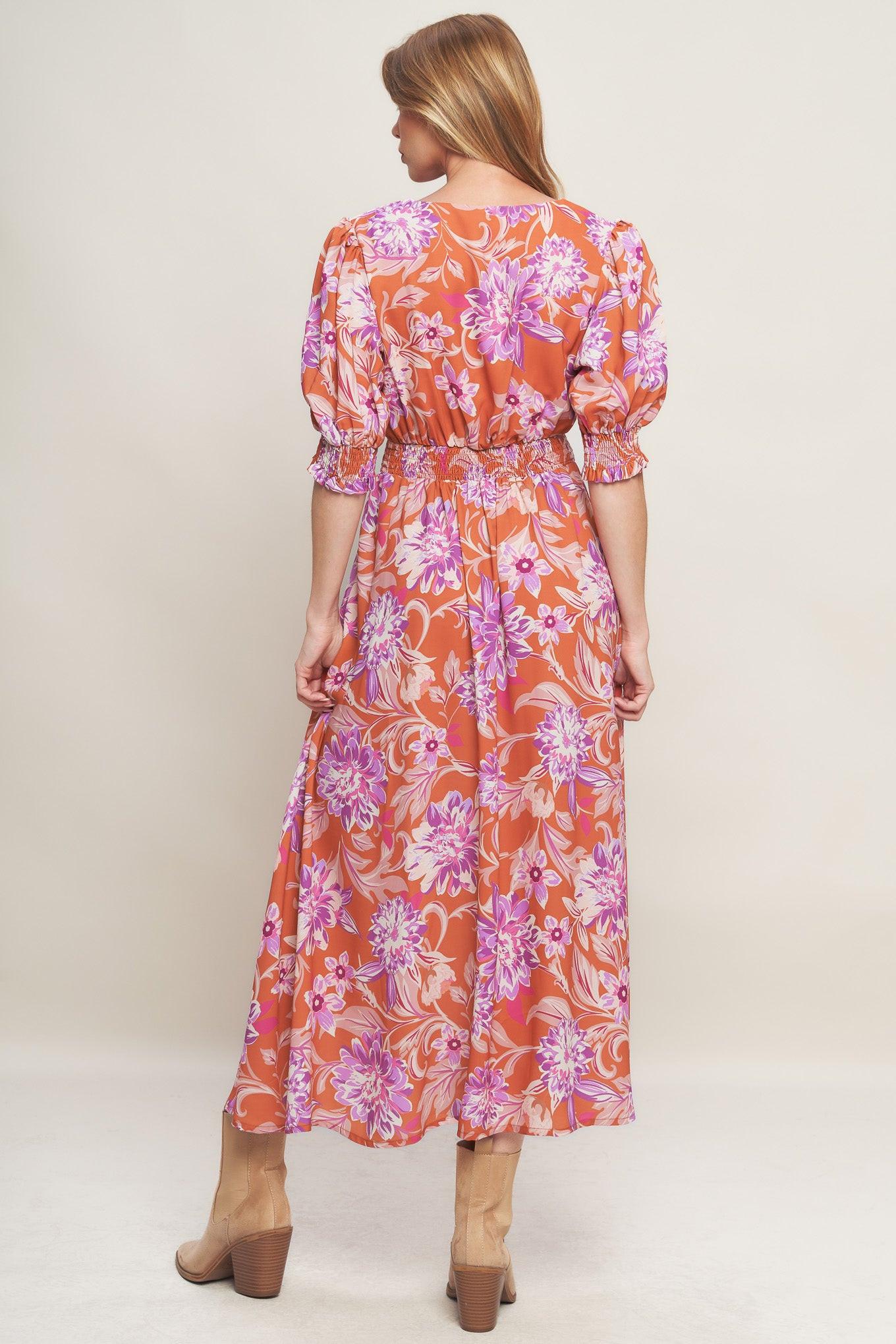 Meadow Serenade Woven Midi Dress