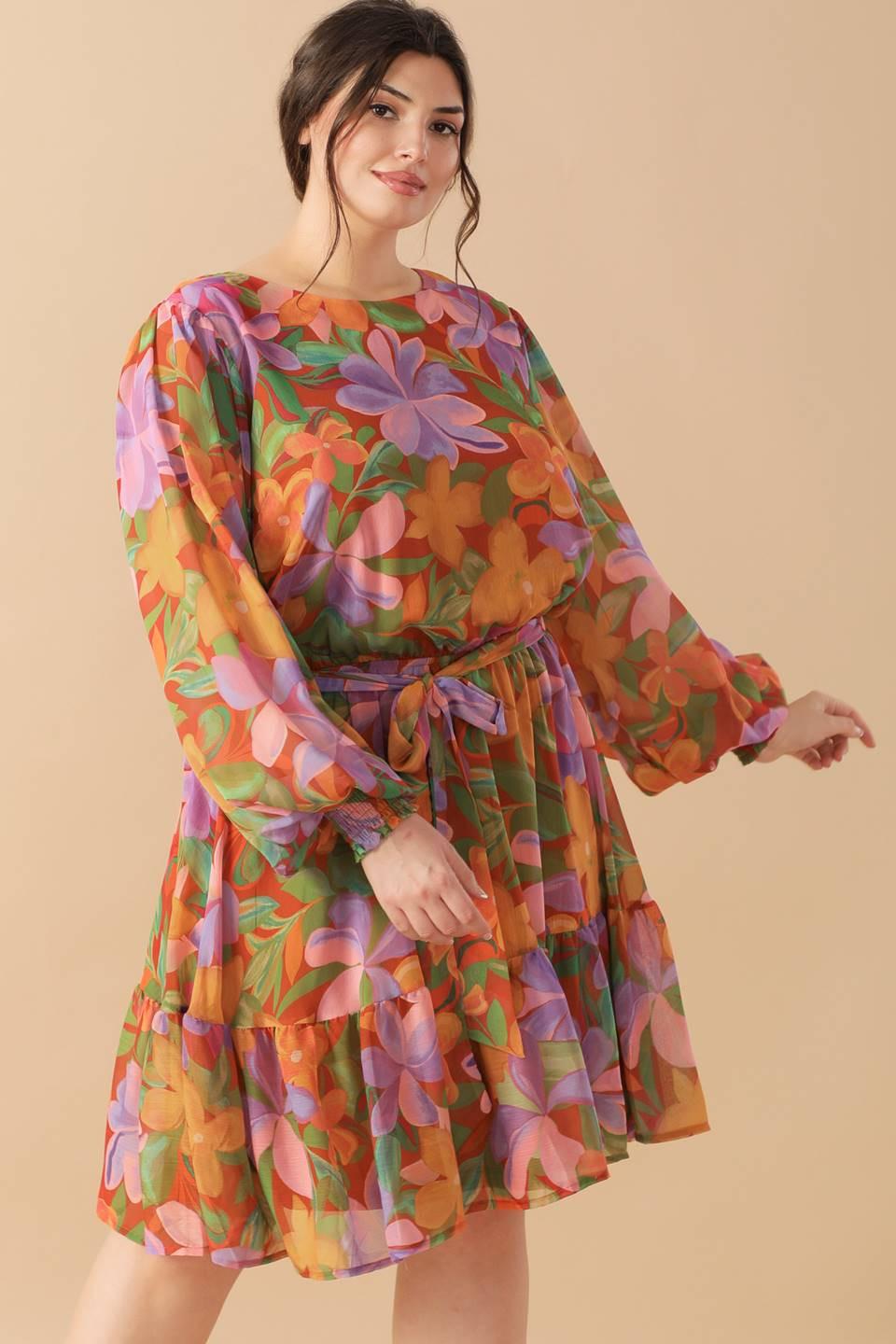Muted Garden Woven Mini Dress