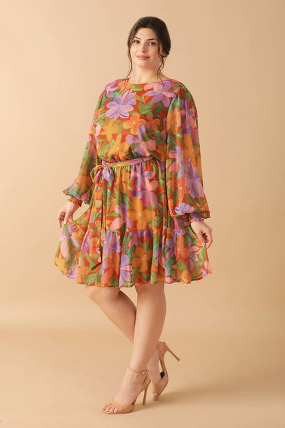 Muted Garden Woven Mini Dress