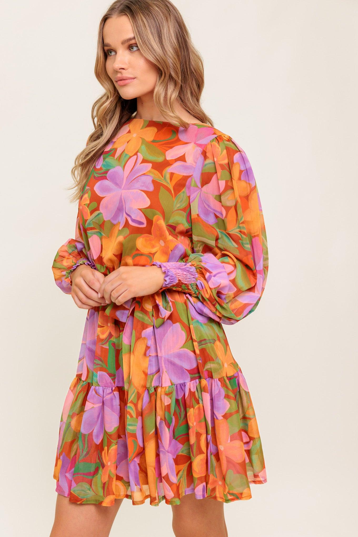 Muted Garden Woven Mini Dress