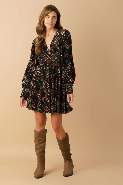 Finding Myself Velvet Woven Mini Dress