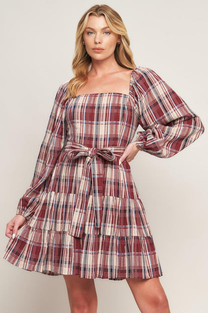 Honey Hug Plaid Mini Dress