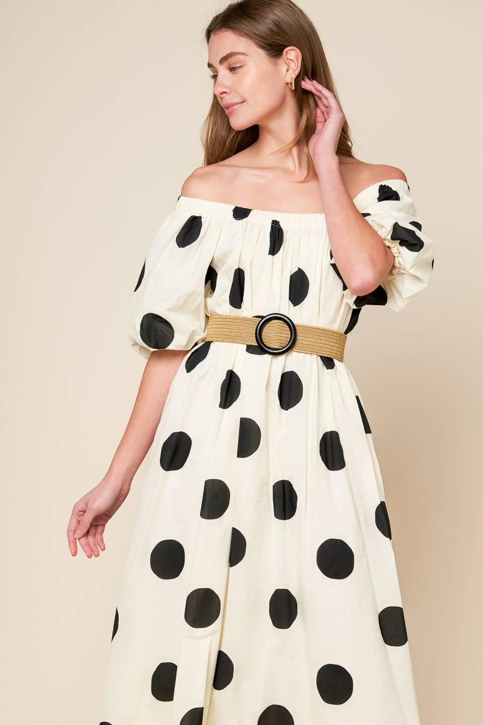 Hummingbird's Haven Off White Woven Midi Dress