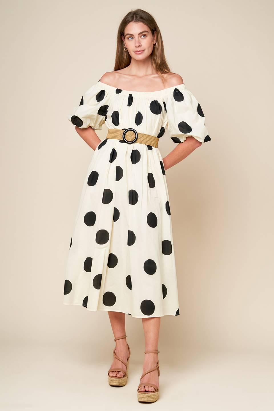 Hummingbird's Haven Off White Woven Midi Dress