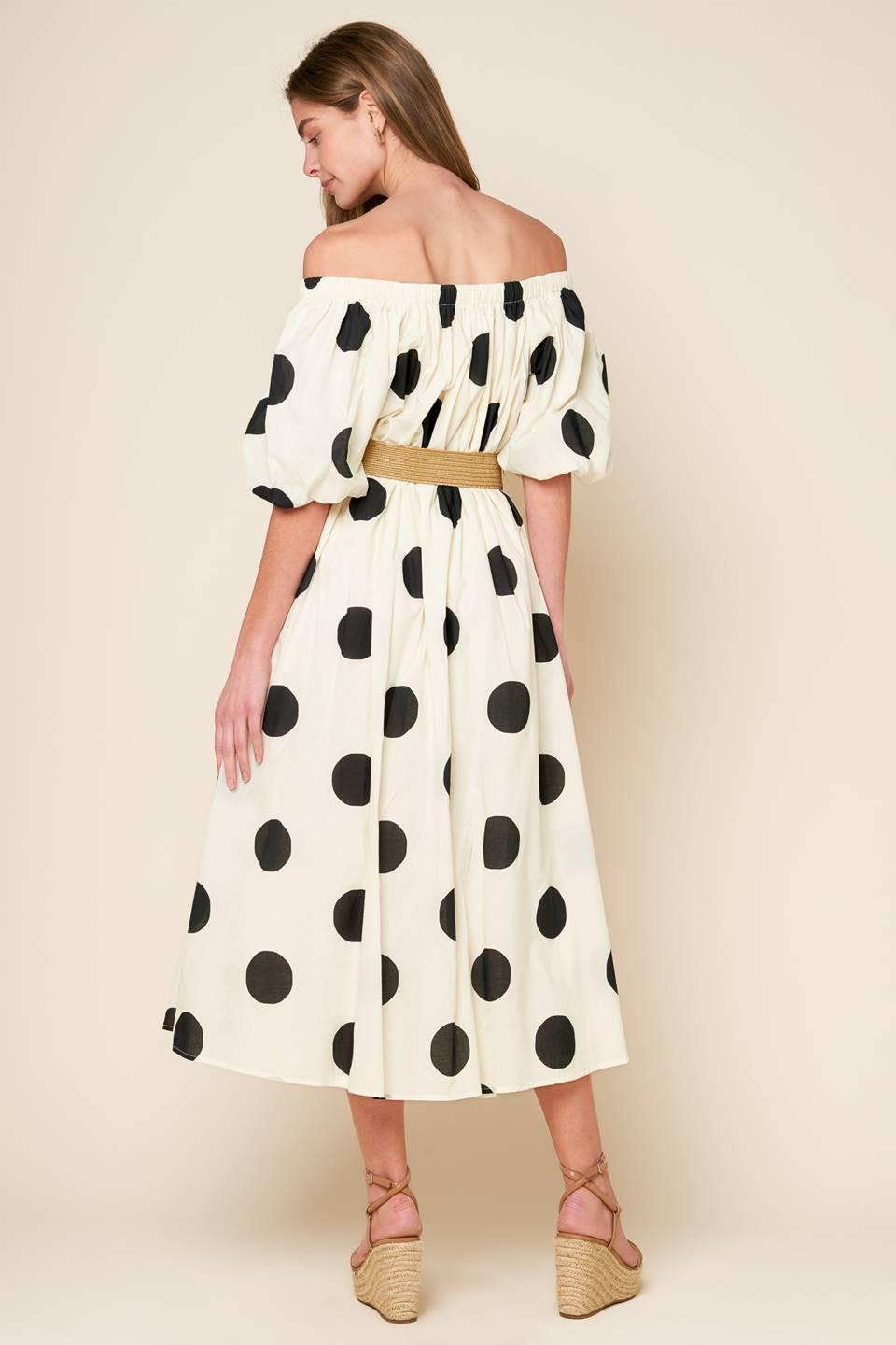 Hummingbird's Haven Off White Woven Midi Dress