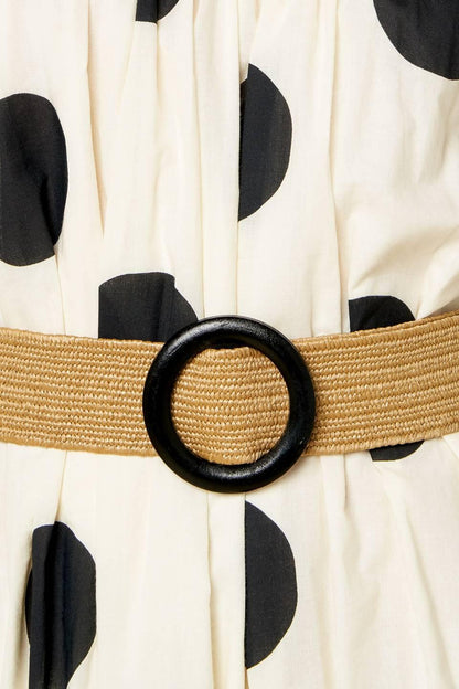 Hummingbird's Haven Off White Woven Midi Dress