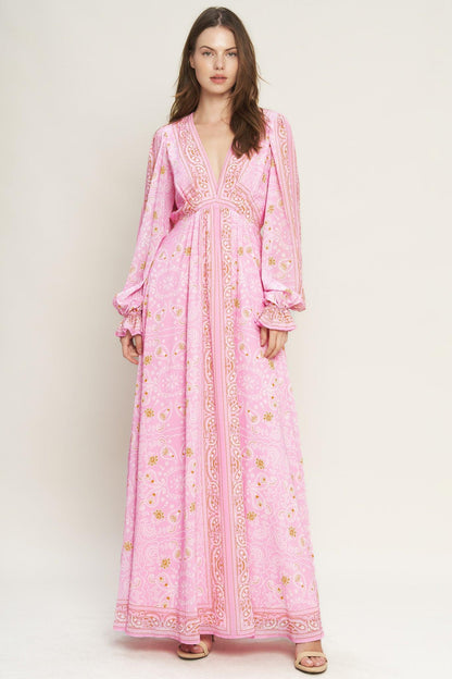 Ripples of Time Woven Maxi Dress