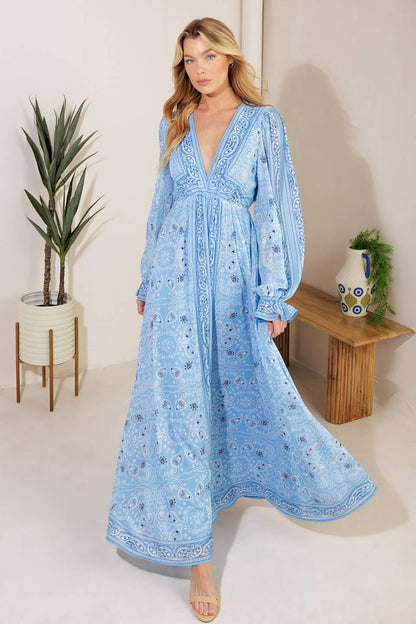 Ripples of Time Woven Maxi Dress