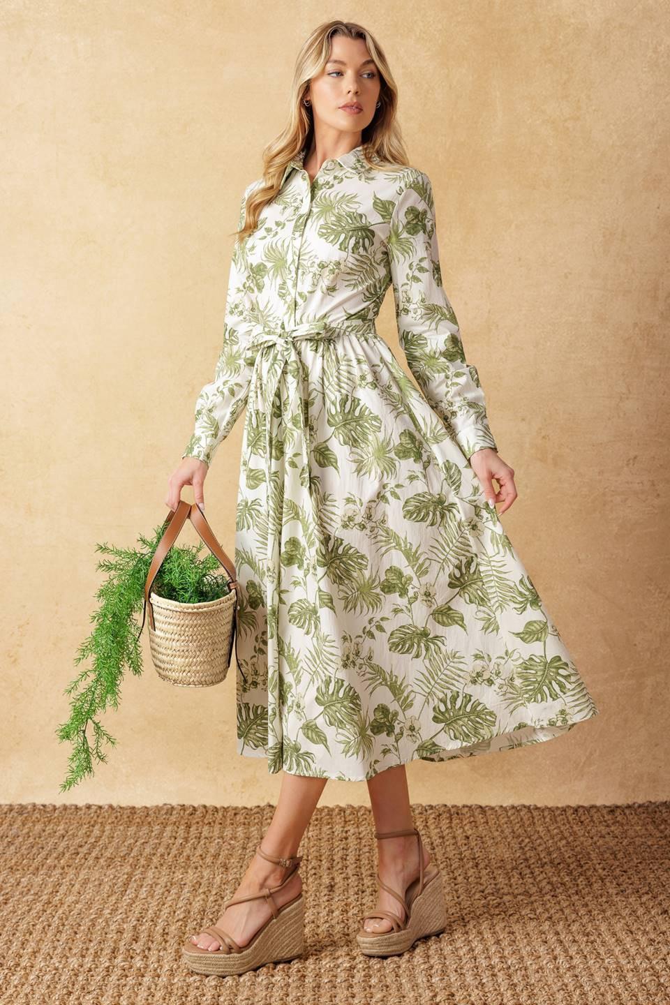 Want You Around Woven Midi Dress