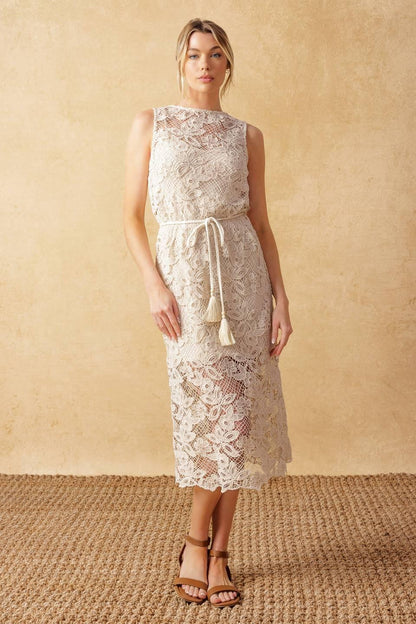 Timeless Treasures Lace Woven Midi Dress