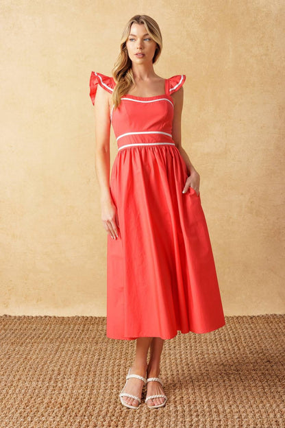 Raising the Bar Woven Midi Dress