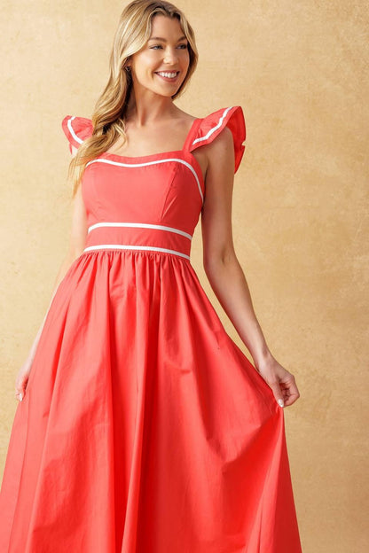 Raising the Bar Woven Midi Dress