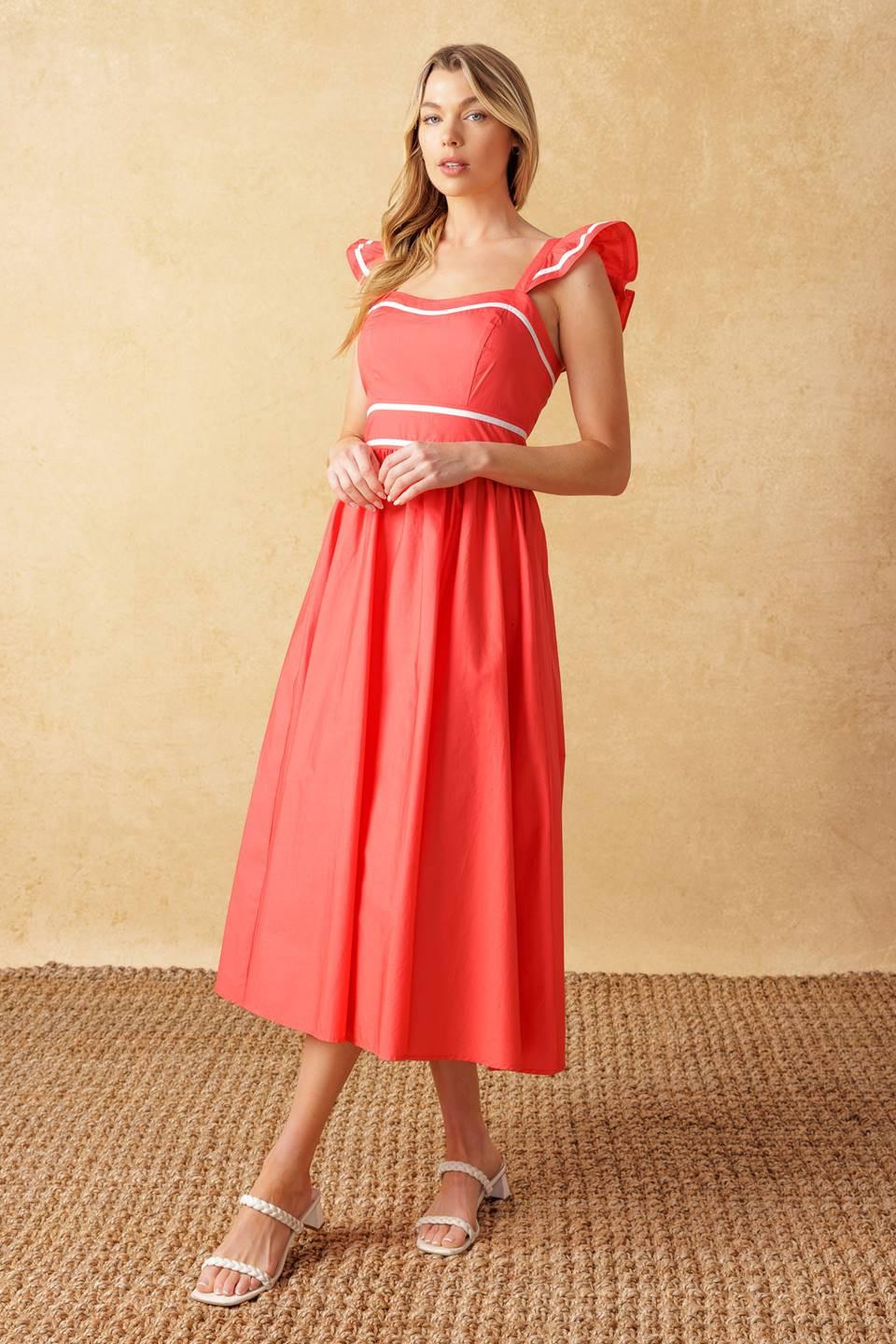 Raising the Bar Woven Midi Dress