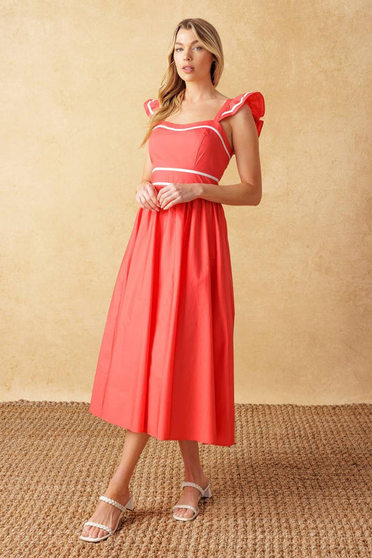 Raising the Bar Woven Midi Dress