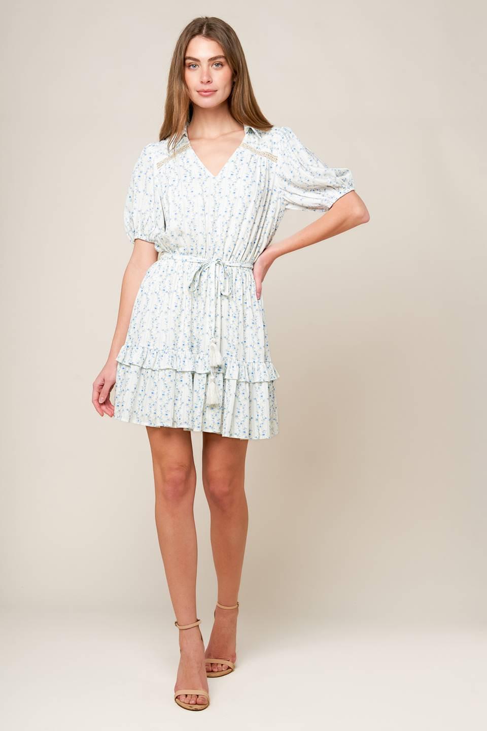 Skyward Blue Woven Mini Dress