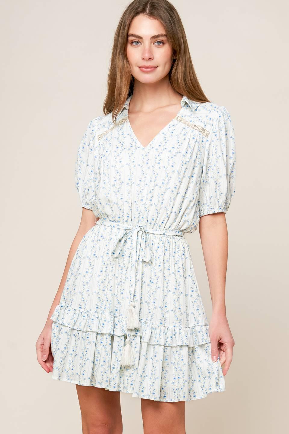 Skyward Blue Woven Mini Dress