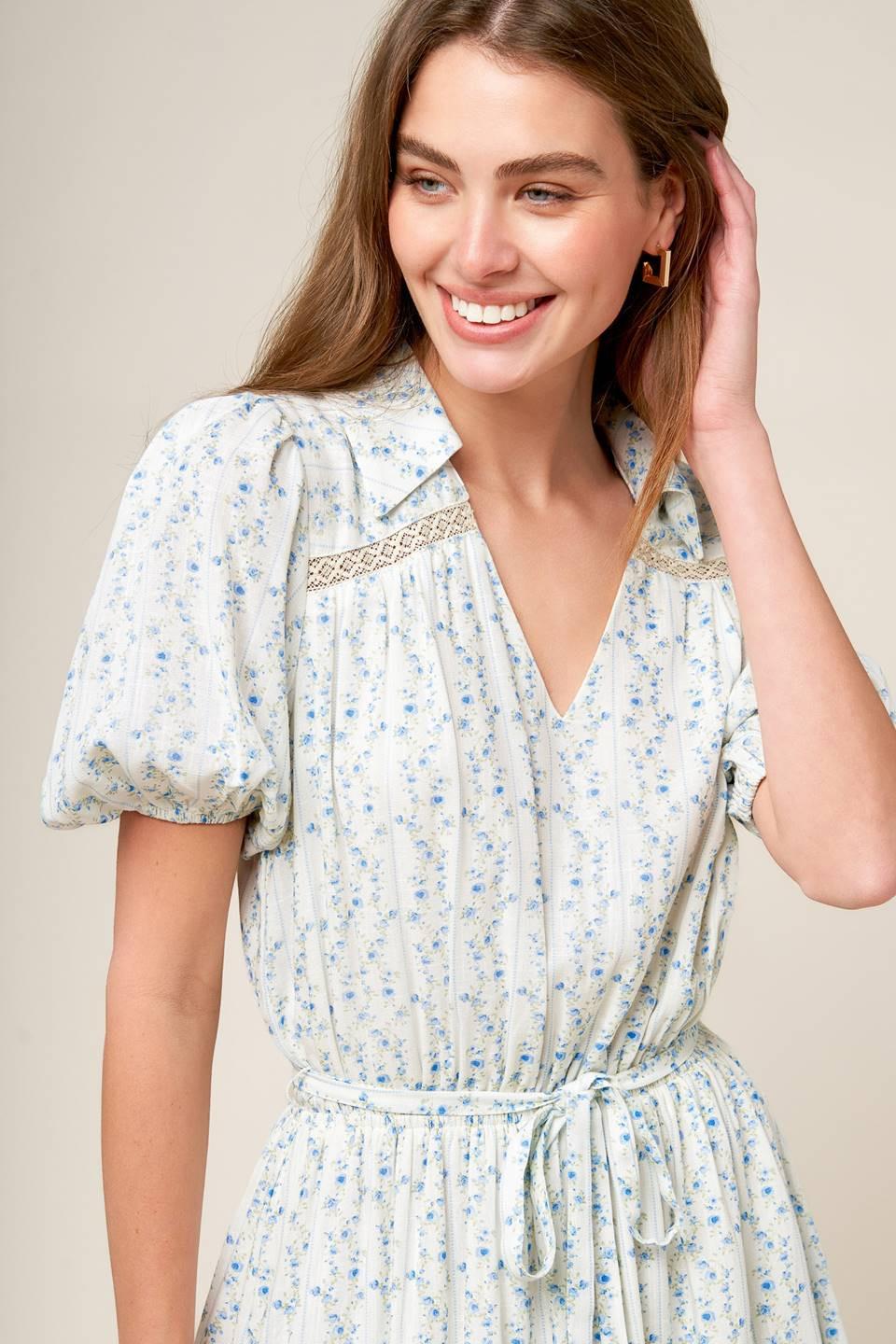 Skyward Blue Woven Mini Dress