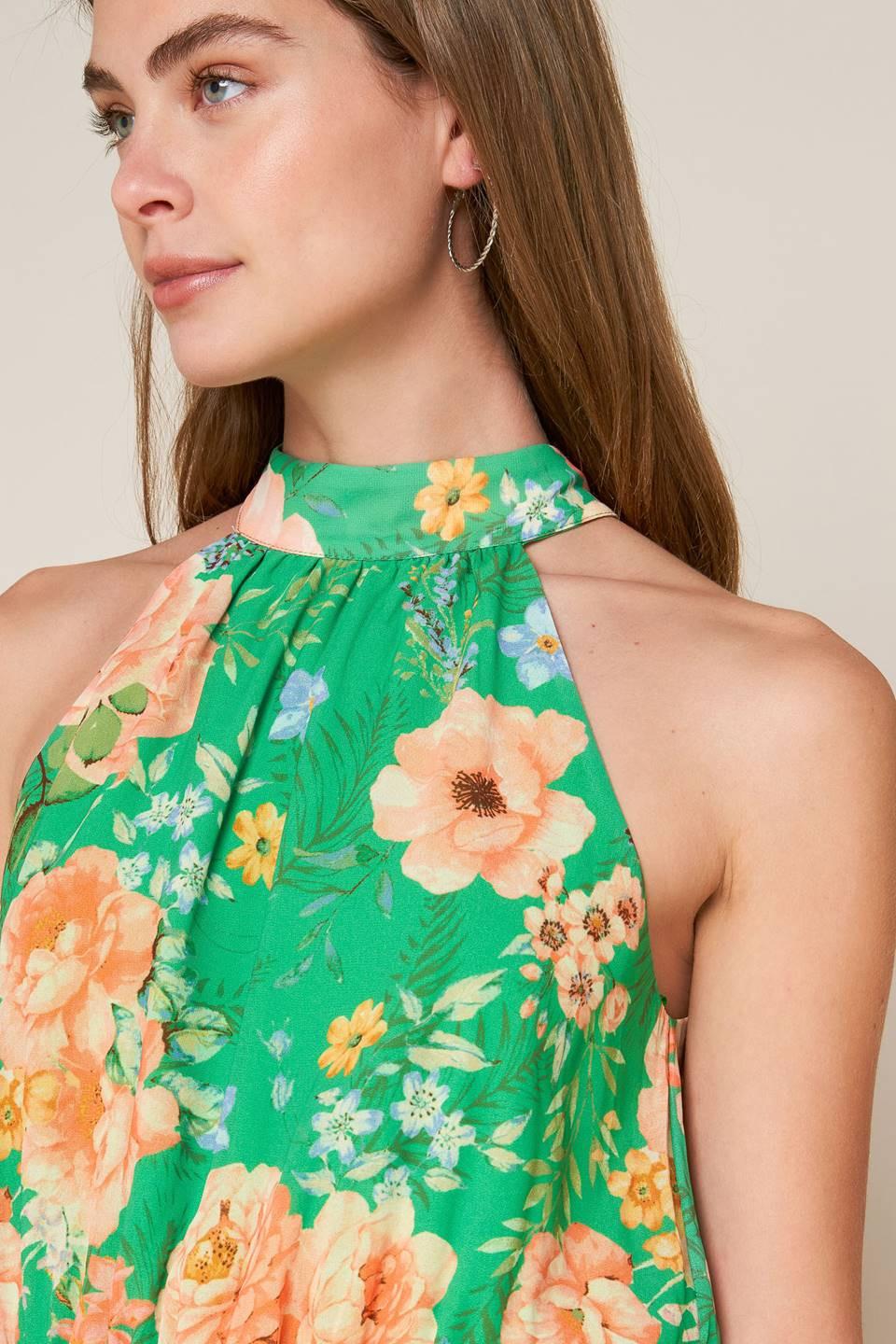 Porcelain Bloom Woven Maxi Dress