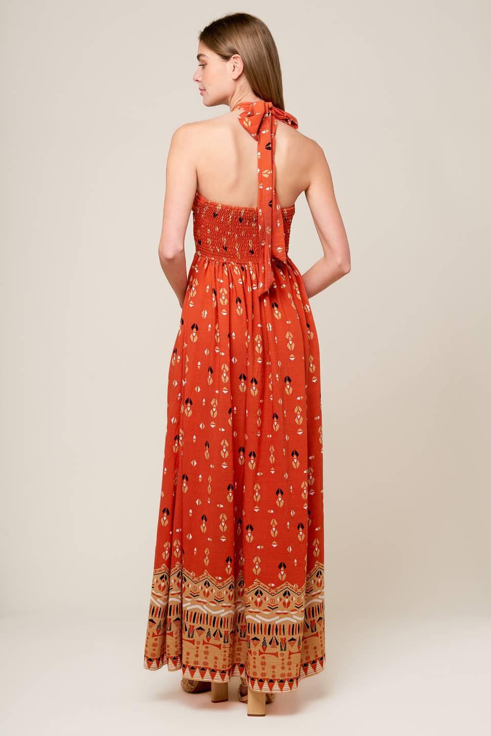 Sidewalk Café Terracotta Woven Maxi Dress