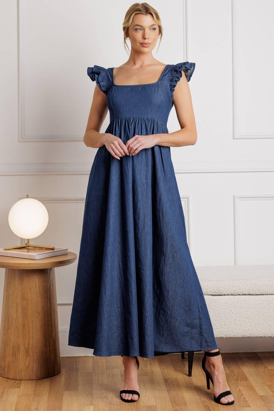 Killing Time Chambray Midi Dress