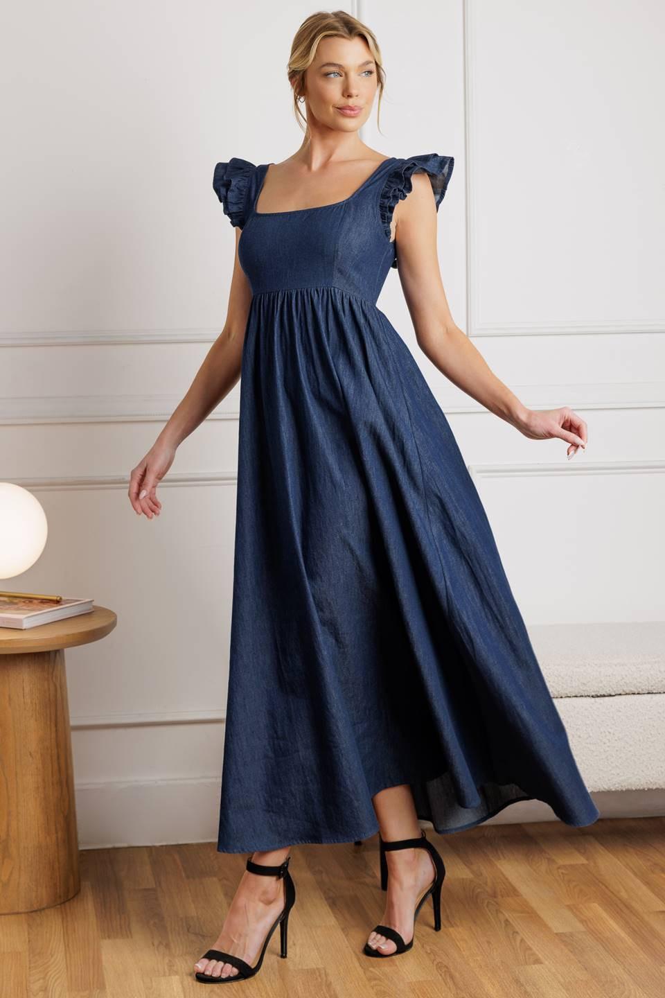 Killing Time Chambray Midi Dress