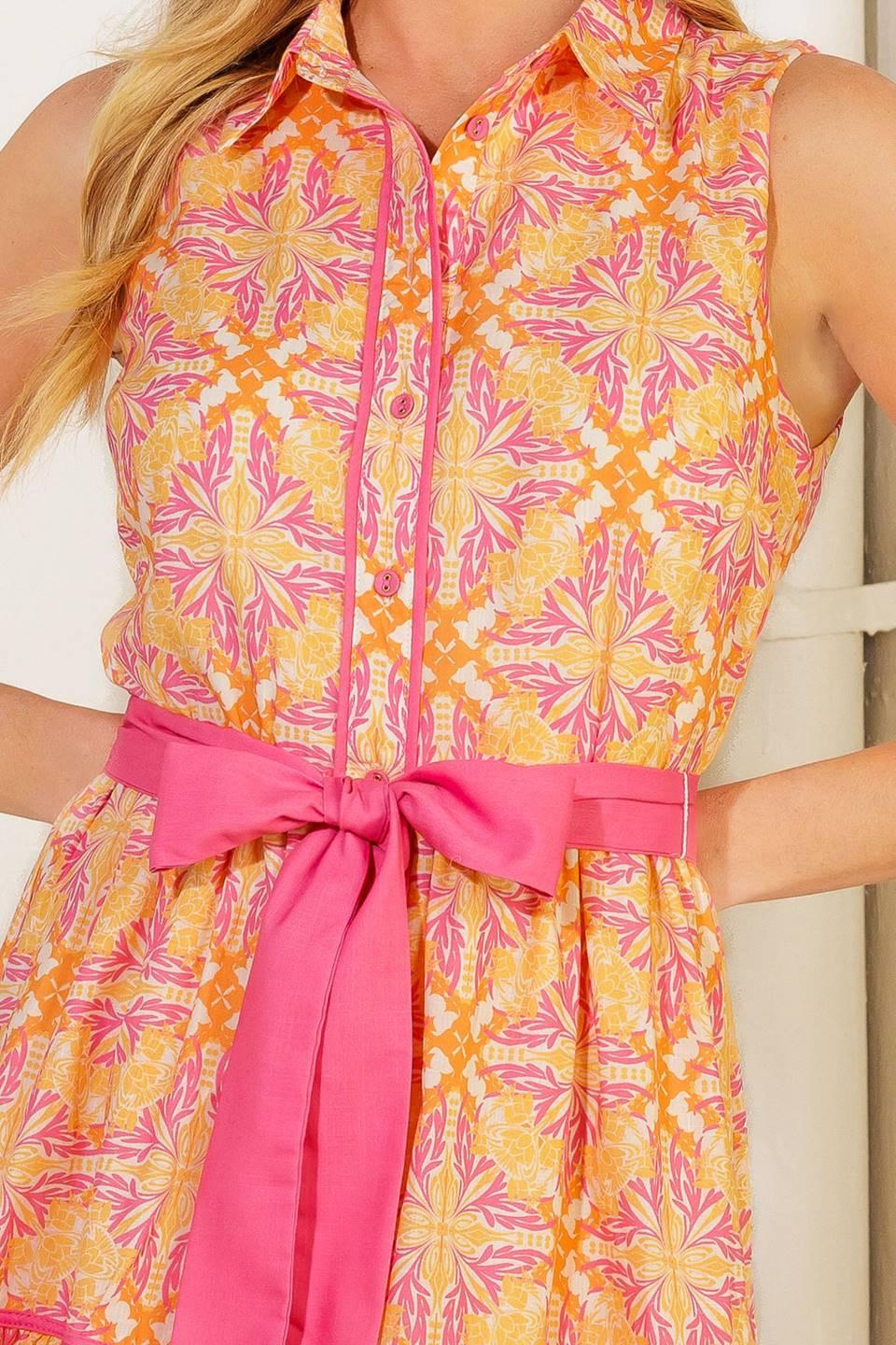 Rainforest Radiance Woven Midi Dress
