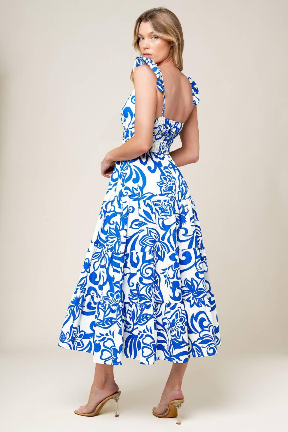 Memorable Entrance Blue Woven Mdi Dress
