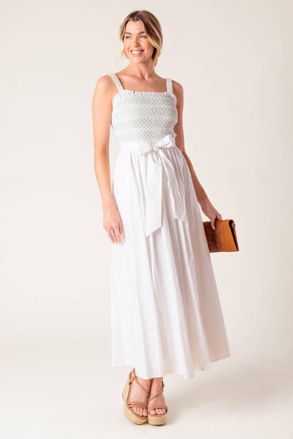Romina Broderie Woven Midi Dress