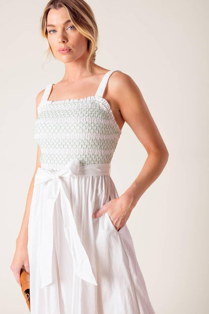 Romina Broderie Woven Midi Dress