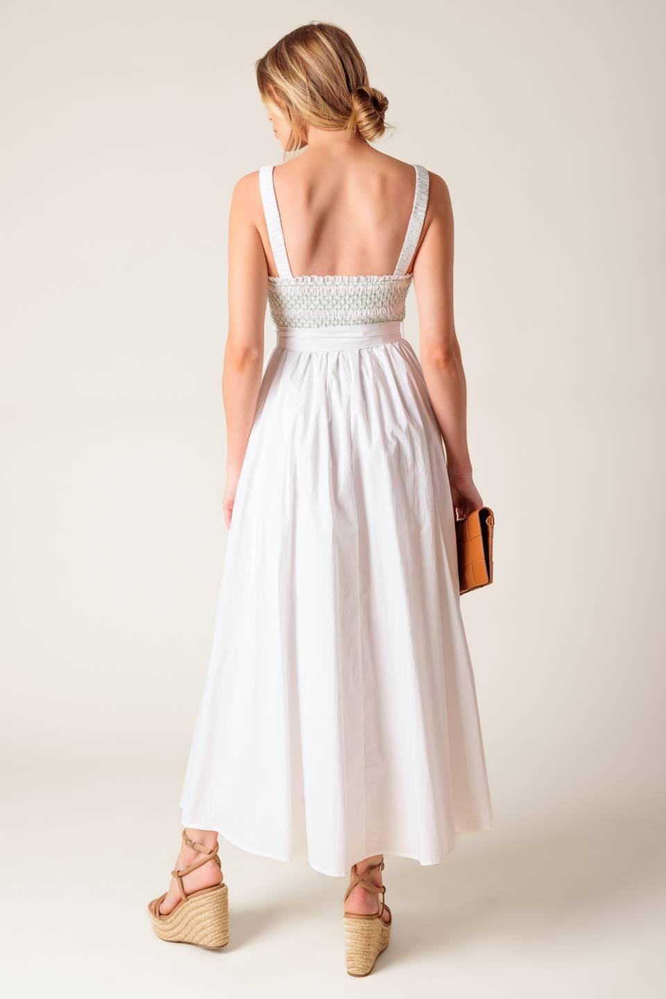 Romina Broderie Woven Midi Dress