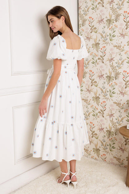 Luxe Lagoon Embroidered Midi Dress
