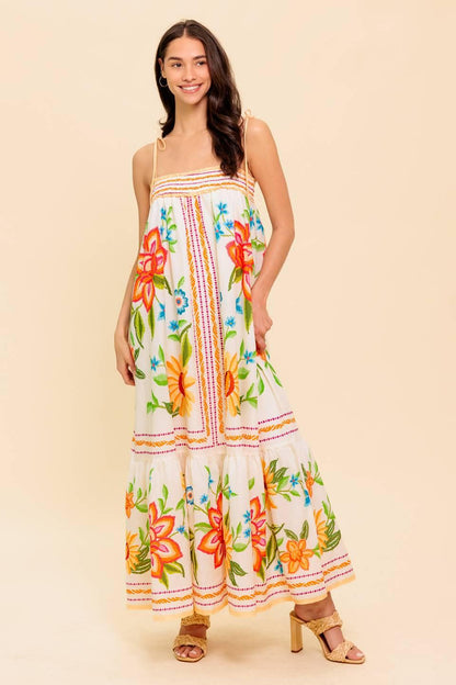 Said and Done Ivory Woven Maxi Dress