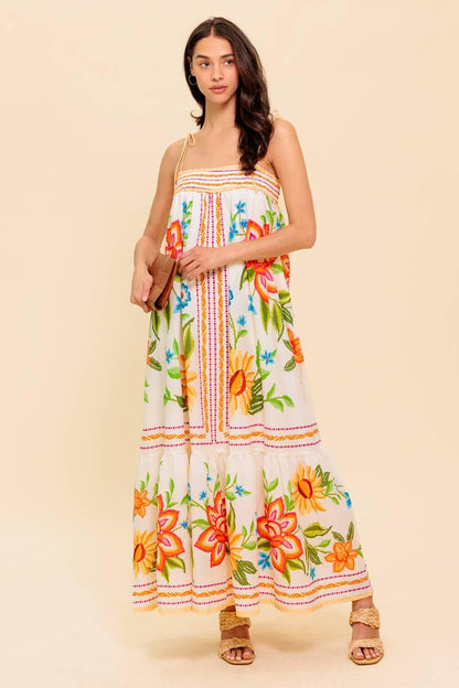 Said and Done Ivory Woven Maxi Dress