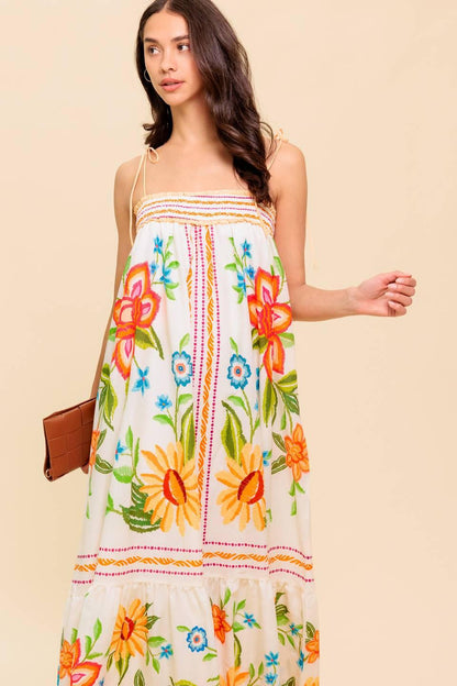 Said and Done Ivory Woven Maxi Dress