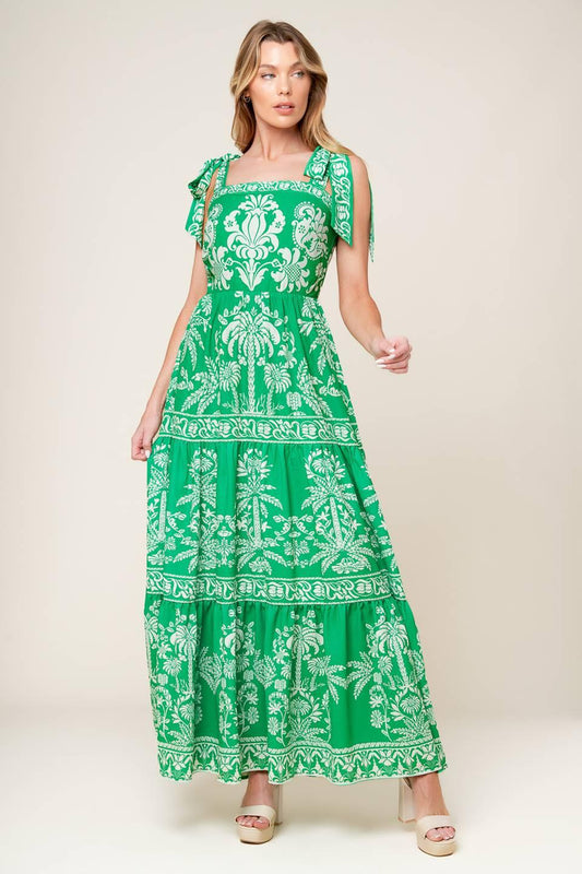 Sweet Like Green Woven Maxi Dress