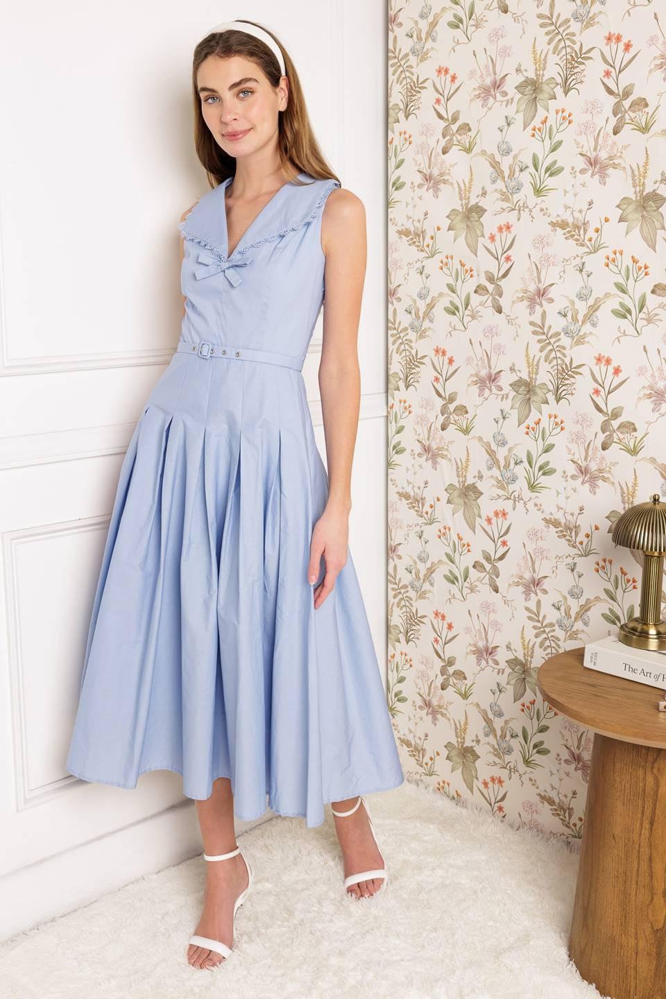 Hopping Islands Woven Midi Dress