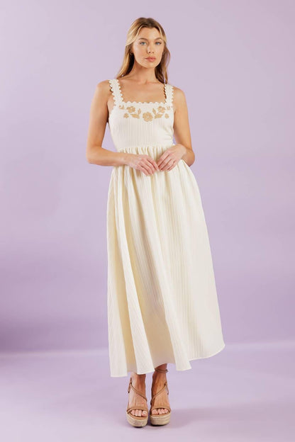 Total Crush Cream Woven Midi Dress