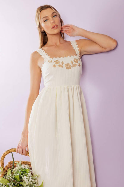 Total Crush Cream Woven Midi Dress