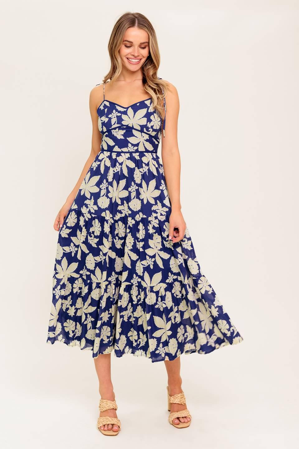 Petals in the Wind Woven Midi Dress