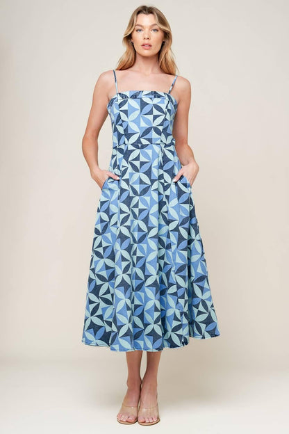 Gwenny Blue Denim Midi Dress