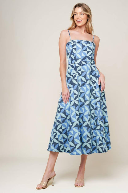 Gwenny Blue Denim Midi Dress