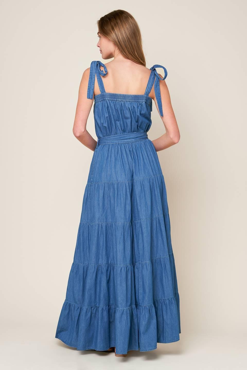 Prettiest Behavior Chambray Maxi Dress