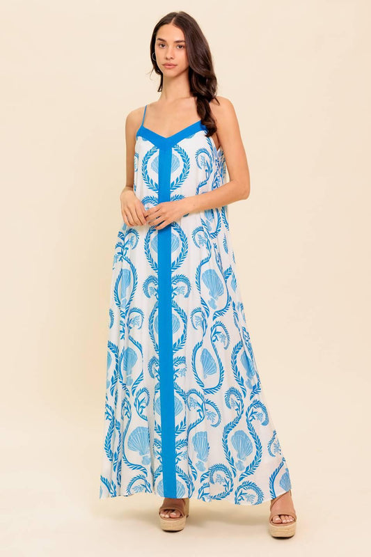 Weekend Getaway Blue Woven Maxi Dress