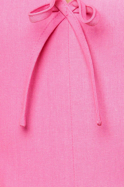 Let the Light Pink Woven Midi Dress