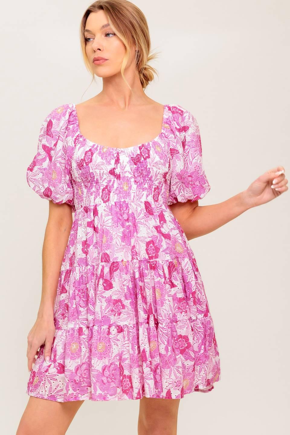 Meadow Rhythm Woven Eyelet Mini Dress