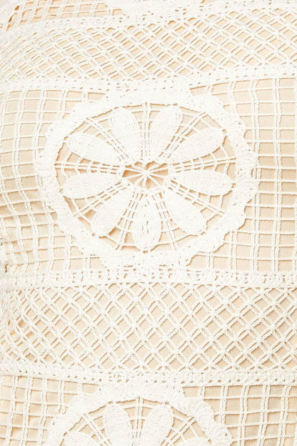 Prettiest Energy Cream Lace Midi Dress