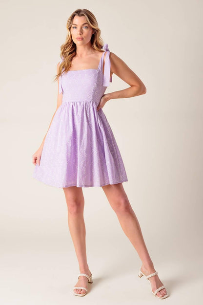 Night to Remember Lavender Woven Mini Dress
