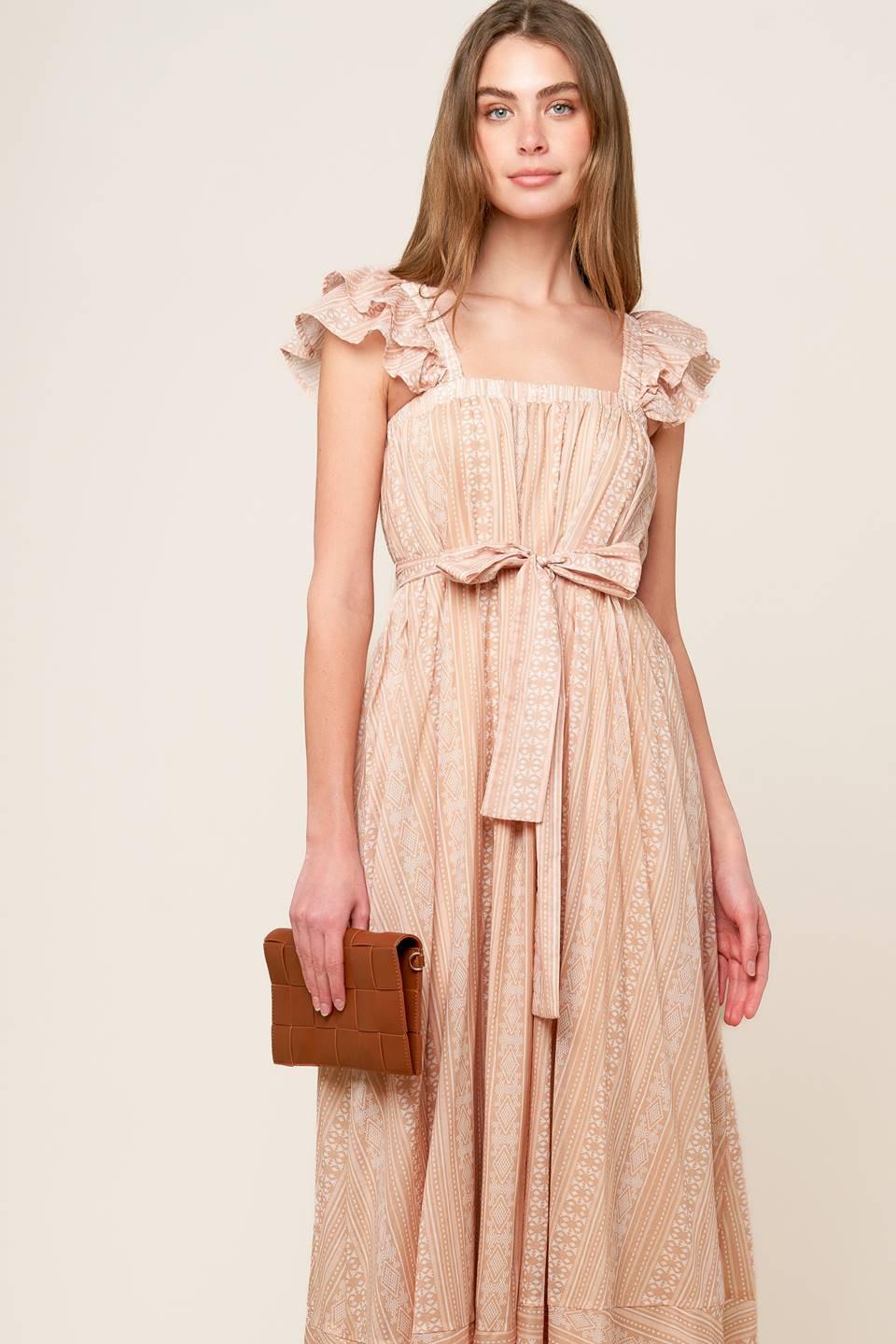 Frolic Through Fields Woven Midi Dress