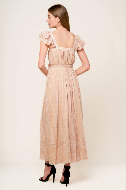 Frolic Through Fields Woven Midi Dress