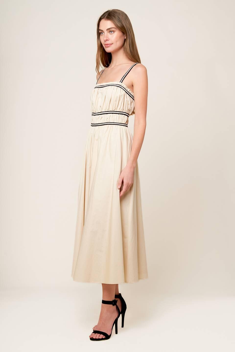 Terrific Timing Cream Woven Midi Dress